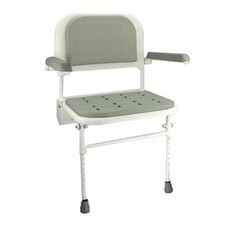 Wall Mounted folding fold down Shower Seat with padded arms and seat