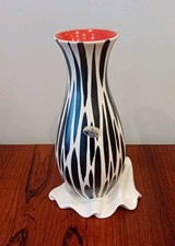 Beswick Zebra, Zebrette Albert Hallam Large Size Vase, Red, 1950s Vintage VGC