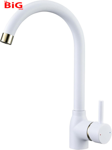 White kitchen taps mixer - white,