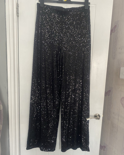 George black sequin - black, wide-leg