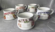 Vintage Recipe Soup Mugs Set
