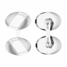 Cufflinks Ovals White Gold 18 Carat