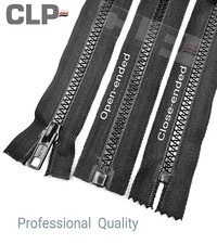 Black Chunky Plastic zips in