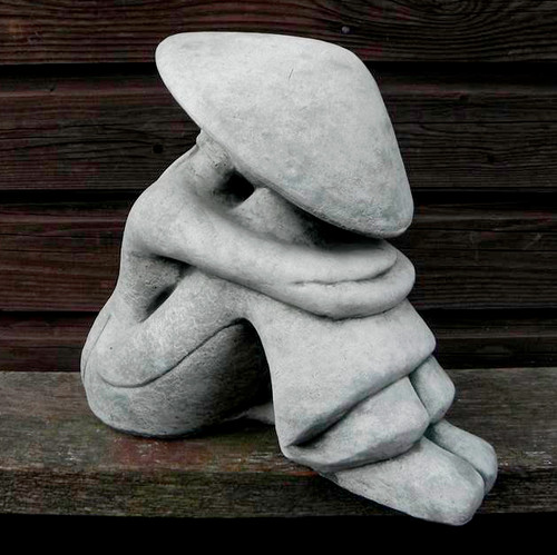 Asian woman sculpture concrete - asian,