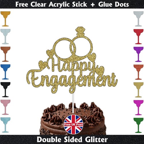 Happy engagement cake topper - engagement,
