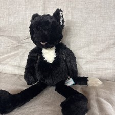 Jellycat Smuffle Cat Black White Kitten Soft Plush Toy New Tags Retired 