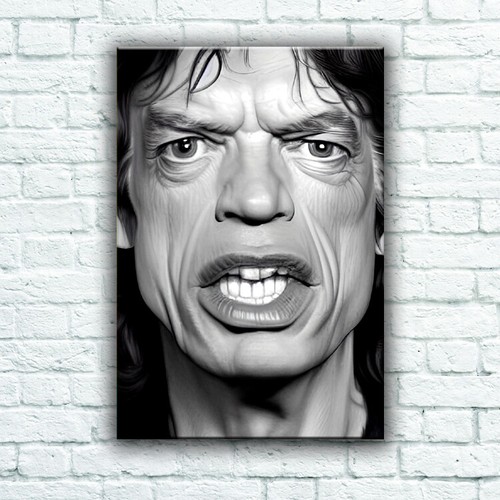 Mick jagger caricature poster - jagger,