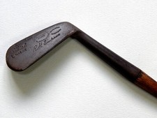 Antique Vintage Golf Club Iron Hickory Wood Wooden Shaft Mancave Sports Bar #C