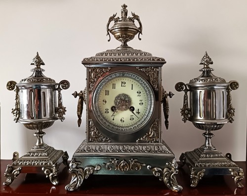 Antique french mantel clock - french,