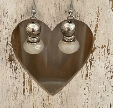 Boho earrings Silver & Ivory