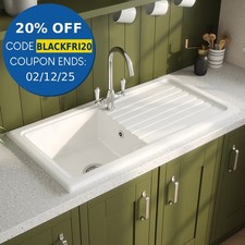 Reginox Traditional Kitchen Sink Single Bowl Reversible Drainer Waste RL304CW II