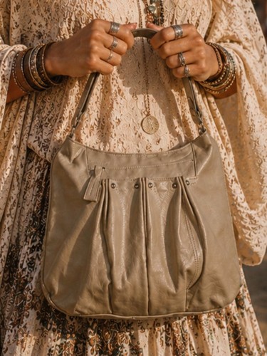 Longchamp taupe gathered - longchamp,