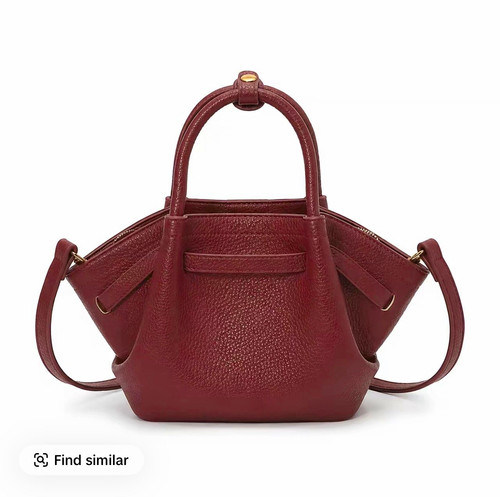 Burgundy pebbled top handle - burgundy,
