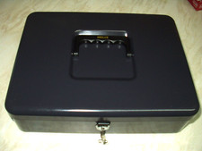 Helix Cash Box in Deep Blue small size for your security 8x6x2.75 inch no key