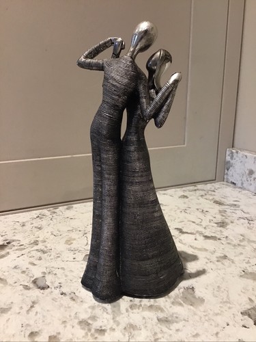 Modern abstract silver dancing - silver,