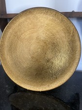 Large Gold Foil Glass Charger Plate – Amber & Gold Decorative Display – 36cm