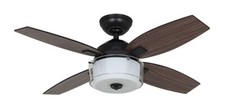Small Ceiling fan with Lighting Central Park Steel 107cm 42" Hunter Fan 3 Speeds