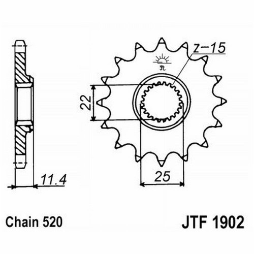 Sprocket 1902 z14 for - jt,