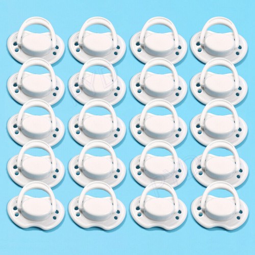 50pcs white magnetic pacifiers - white,