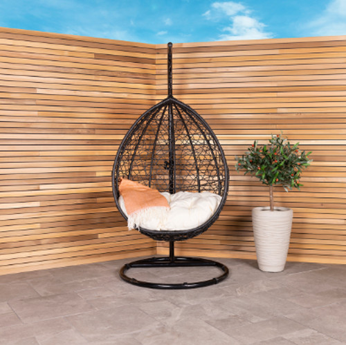 Rattan swing chair black - rattan,