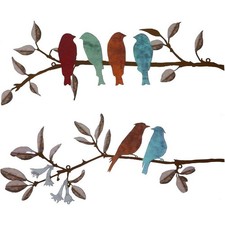 2pcs metal bird wall art - bird,