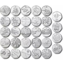 2011 London Olympic Games Rare 50p Coins Football, Triathlon, Judo, Wrestling