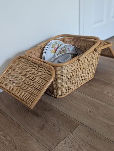 Vintage picnic basket - vintage,