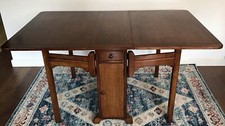 1960’s, ‘Lebus’ Gate-Leg, Dining Table With Drawer & Cupboard To Each Side