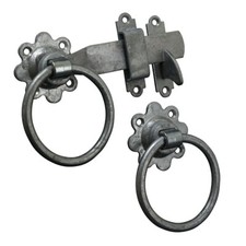 Plain Ring Gate Latch Black