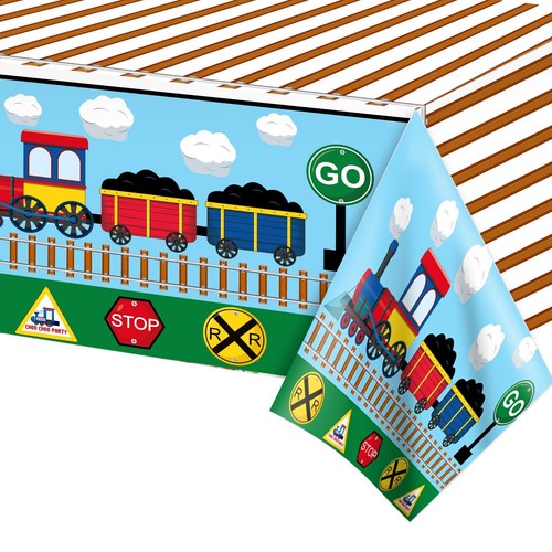 Train tablecloth railway table - train,
