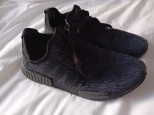 Lads Used Adidas NMD R1 Shoes Trainers Blue Fabric Sneakers - UK 9