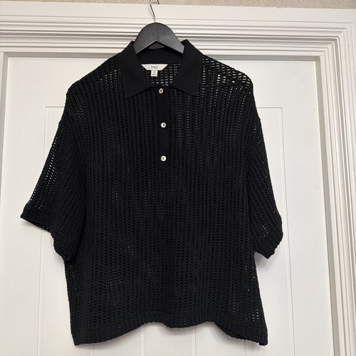 Black resort polo shirt - m&s,