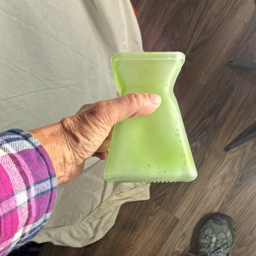 Green glass vase - green,
