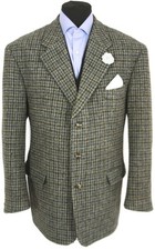 Harris Tweed Blazer Jacket 46R Windowpane Country Check Hacking Hunting Sports