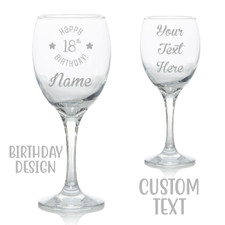 Personalised Wine Glass Birthday Gift Engrave Your Own Message And Age
