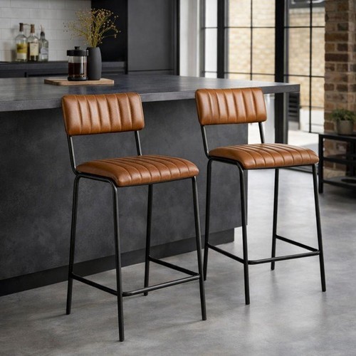 Diner bar stool tan - tan, leather