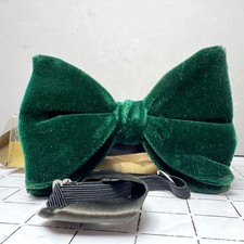 Vintage Green Velvet Bow Tie 1970s Sophos Adjustable Boxed