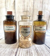 3 x ANTIQUE 1890's APOTHECARY