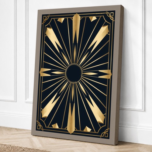 Gilded sunburst art deco - art,