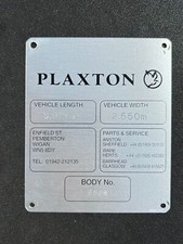 Plaxton President Dennis Trident Metroline V760 HBY Bus Chassis Body Plate Badge