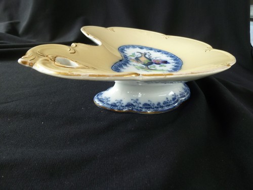 Antique footed artist pallette - footed,