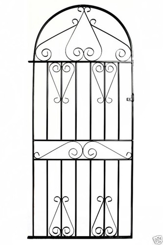Metal arched tall garden gate - arched,