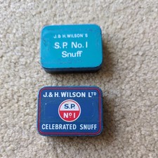 Two Vintage J & H Wilson's Snuff Tins