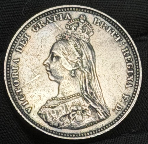 British shilling 1887 queen - 1,