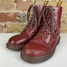 Dr Martens 1460 Made in England Oxblood Quilon Leather Boots UK 4 Doctor Martins
