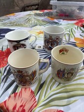 4 royal commemorative mugs