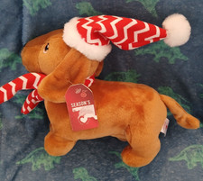 Keel Toys Christmas Dachshund Dog Sausage Dog Soft Toy Plush Winter