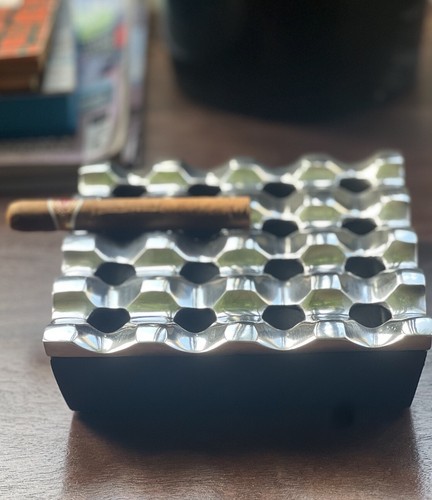 Cigar ashtray black - , sliver