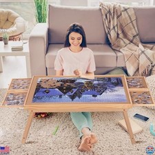 Yacona 1500-Piece Jigsaw Puzzle Board - 34.3” x 26.5” with 4 Drawers & Cover