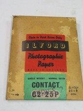 VINTAGE PHOTOGRAPHY Ilford Contact C2.25P Photo Paper x 25 2½ x 3½ inches 1950s